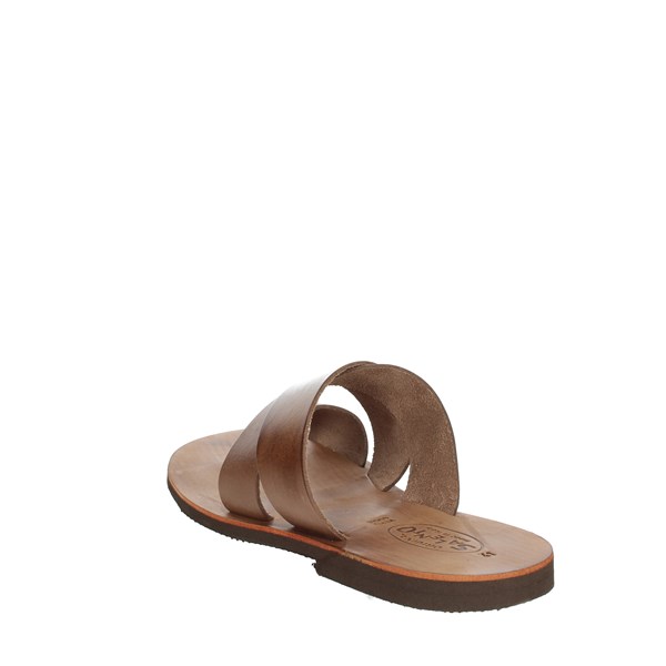 Salento Shoes Flat Slippers Brown AP56