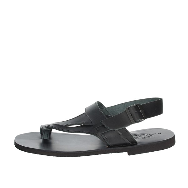 Salento Shoes Flat Sandals Black P13