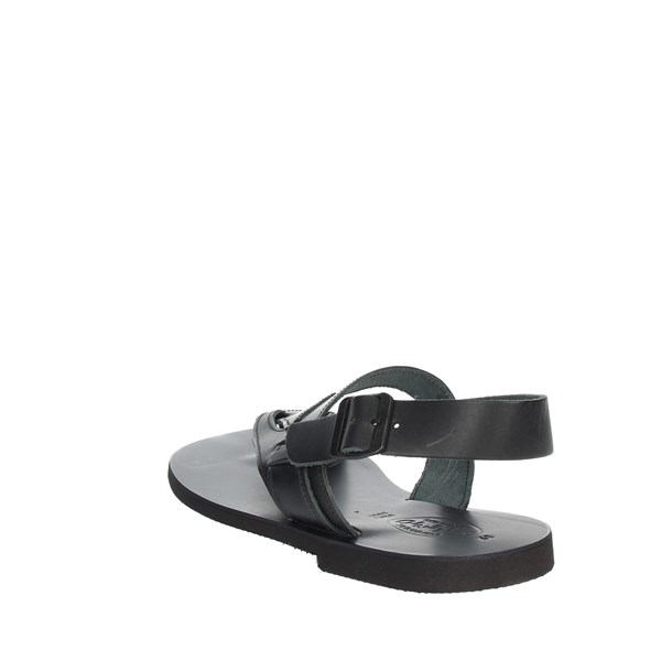 Salento Shoes Flat Sandals Black P13