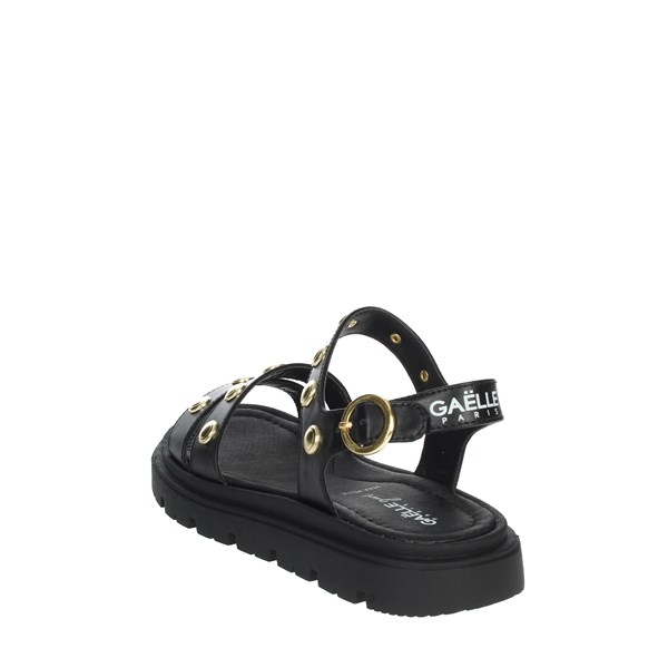 Gaelle Paris Shoes Flat Sandals Black G-1451