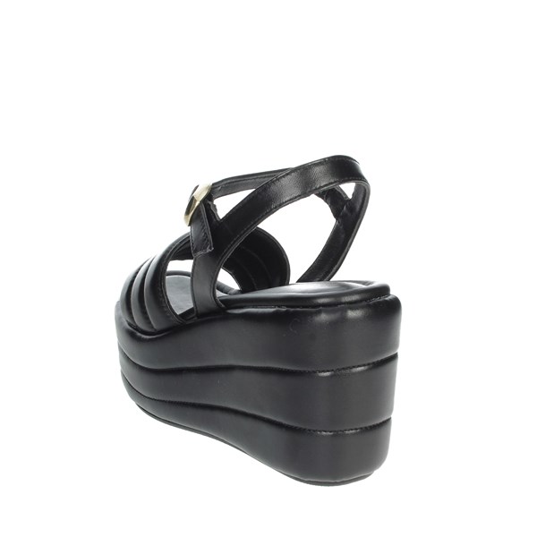 Paola Ferri Shoes Platform Sandals Black D7718
