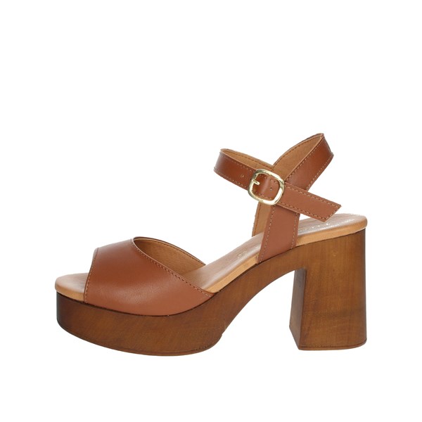 Elisa Conte Shoes Heeled Sandals Brown leather DIXI
