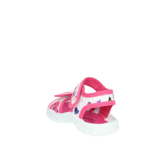 Grunland Shoes Flat Sandals White/Fuchsia PS0155-48