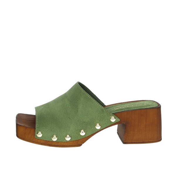 Pregunta Shoes Heeled Slippers Green ME58481