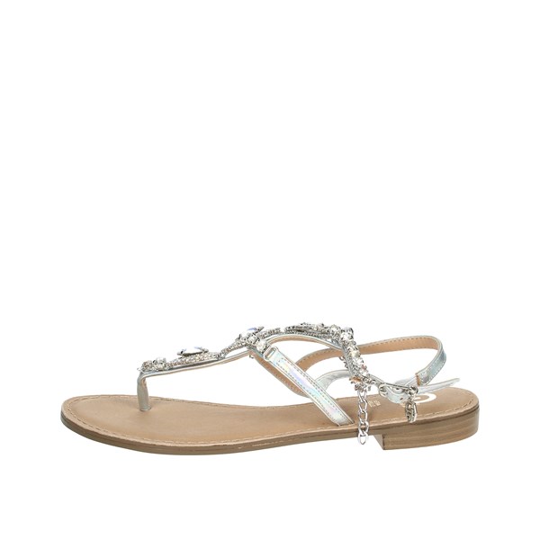 Gold & Gold Shoes Flat Sandals Silver GL677