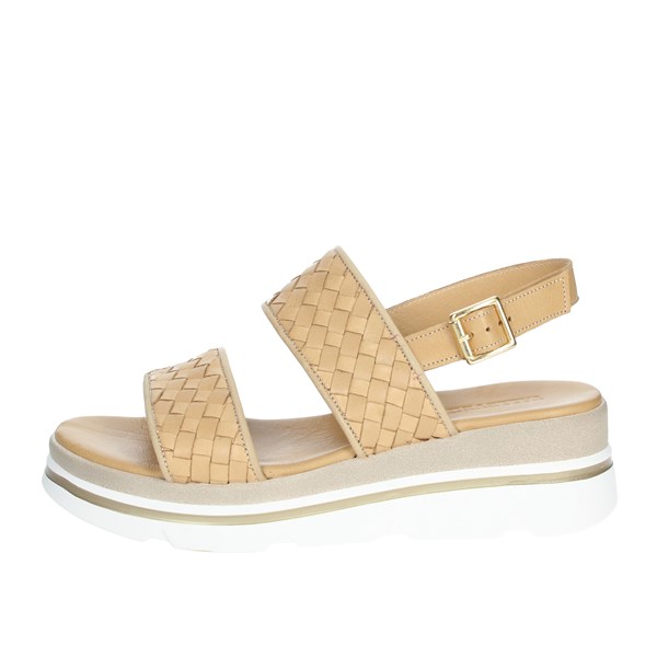 Valleverde Shoes Platform Sandals Beige 19102