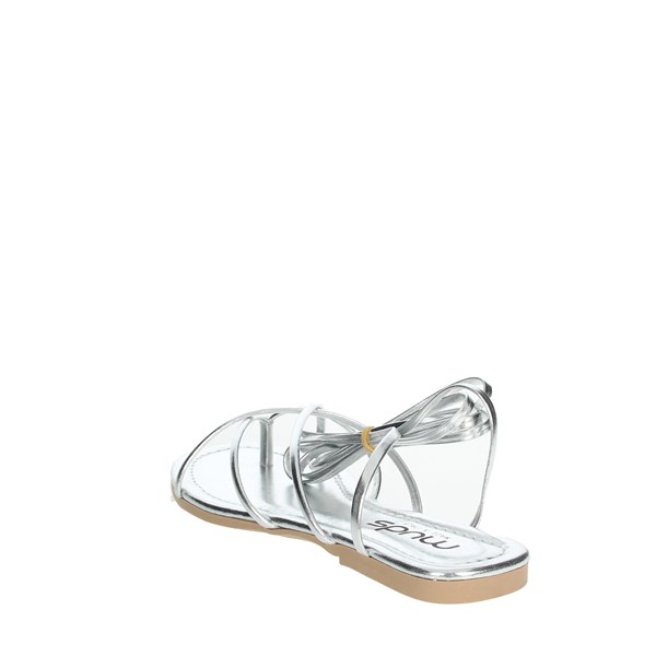 Muds Shoes Flat Sandals Silver ART 8