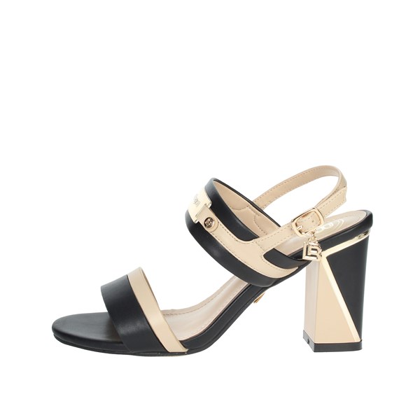 Laura Biagiotti Shoes Heeled Sandals Black/Beige 7587