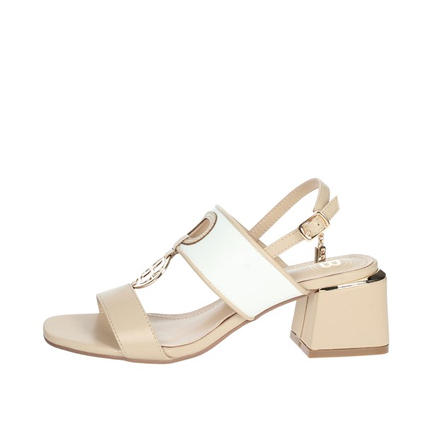 Laura Biagiotti Shoes Heeled Sandals Beige/White 7583