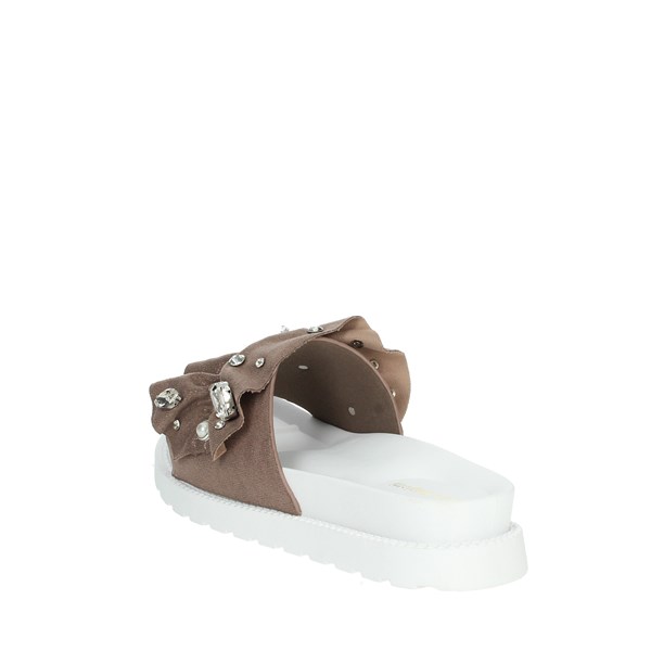 Laura Biagiotti Shoes Flat Slippers Brown Taupe 7696