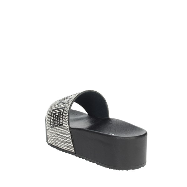 Keys Shoes Platform Slippers Black K-6550