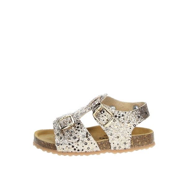 Plakton Shoes Flat Sandals Gold PIZZI 865039