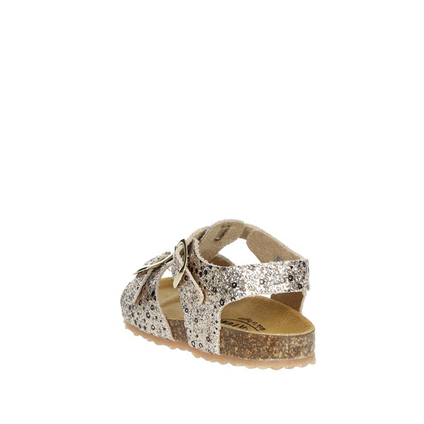Plakton Shoes Flat Sandals Gold PIZZI 865039