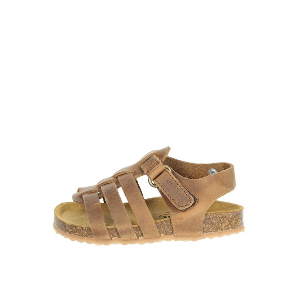 Plakton Shoes Flat Sandals Brown leather PADOVA 855381
