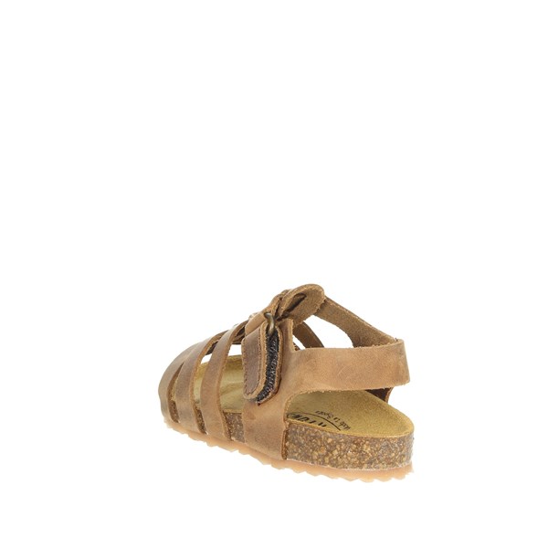 Plakton Shoes Flat Sandals Brown leather PADOVA 855381