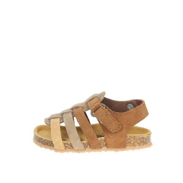 Plakton Shoes Flat Sandals Brown leather PADOVA 855381