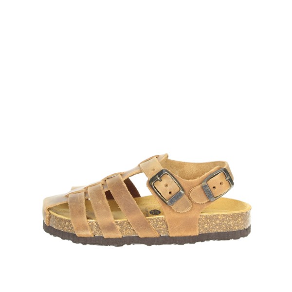Plakton Shoes Flat Sandals Brown leather LOULOU