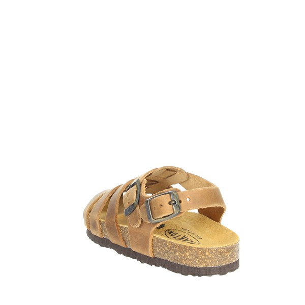 Plakton Shoes Flat Sandals Brown leather LOULOU