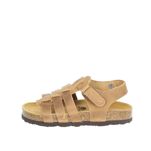 Plakton Shoes Flat Sandals Brown leather PANDI 125381