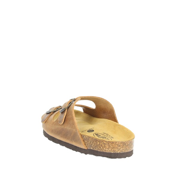Plakton Shoes Flat Slippers Brown leather PLUTON 120047