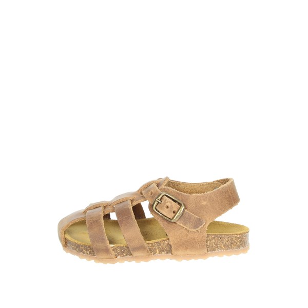 Plakton Shoes Flat Sandals Brown leather POLKA 855492
