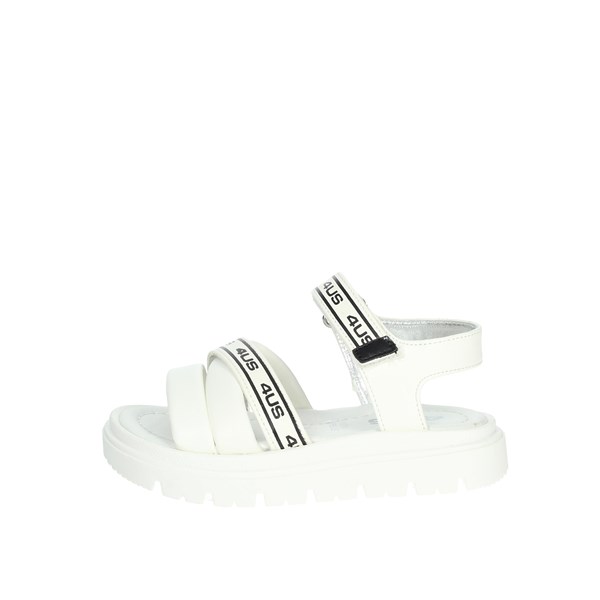 4us Paciotti Shoes Flat Sandals White/Black 41130