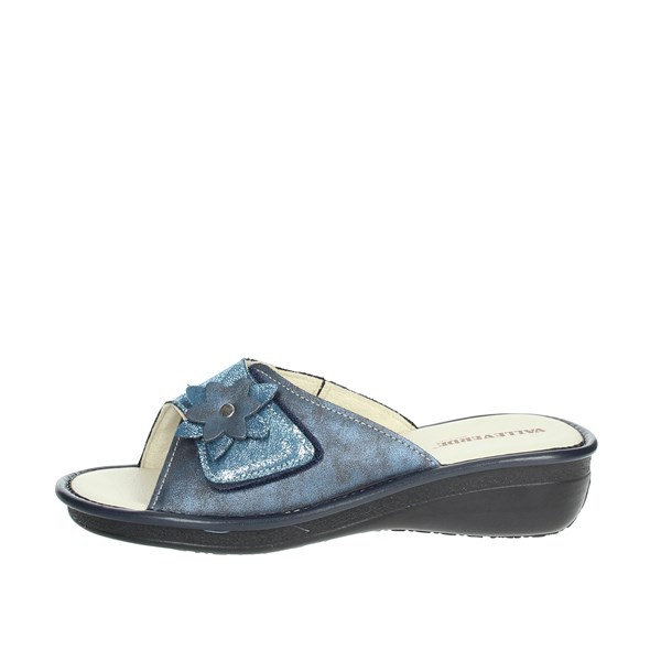 Valleverde Shoes Flat Slippers Blue 022-5