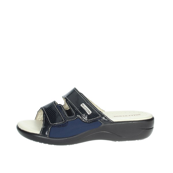 Valleverde Shoes Flat Slippers Blue 022-9