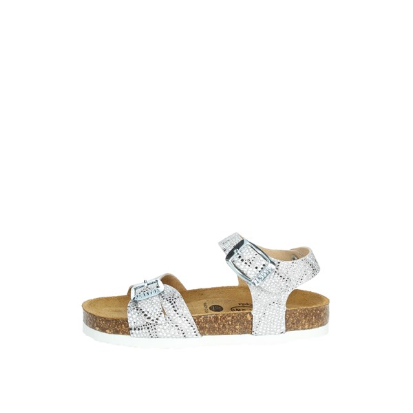 Plakton Shoes Flat Sandals Silver LISA 131407