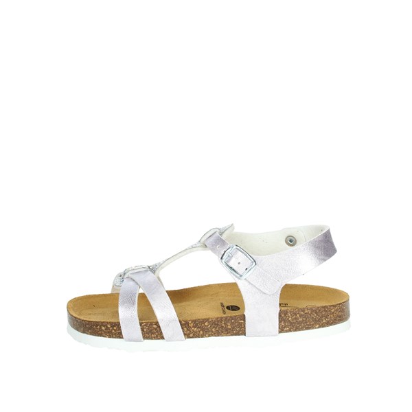 Plakton Shoes Flat Sandals Silver CROSS 135384