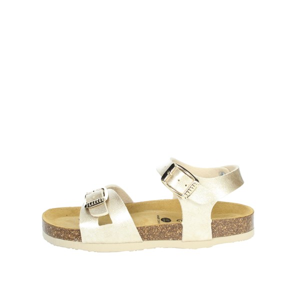 Plakton Shoes Flat Sandals Gold LISA 131407