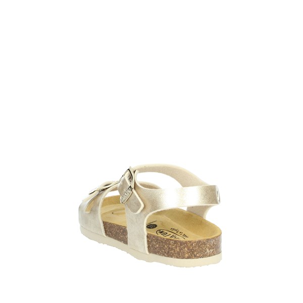 Plakton Shoes Flat Sandals Gold LISA 131407