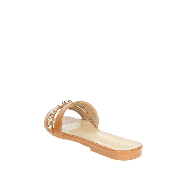 Silvian Heach Shoes Flat Slippers Brown leather SHS902