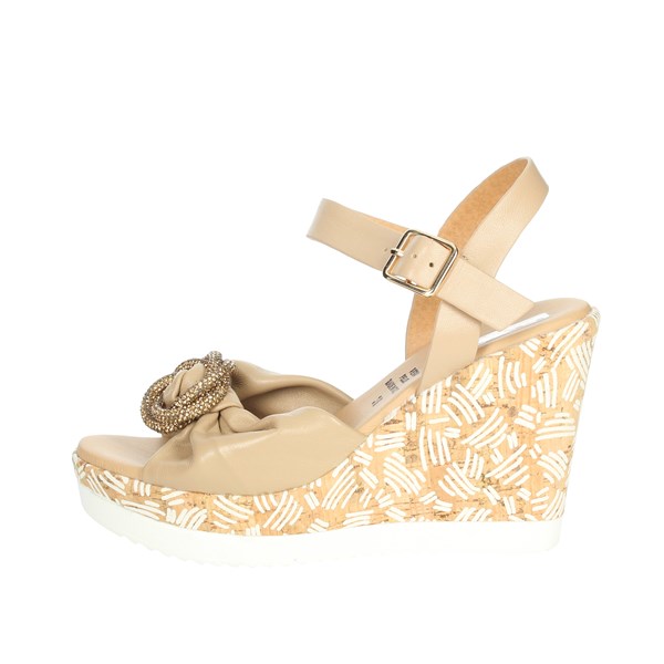Studio Moda Shoes Platform Sandals Beige 52297-E2