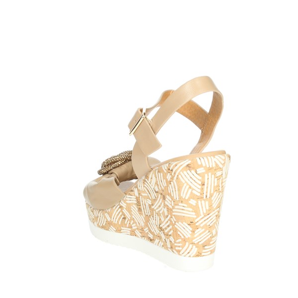 Studio Moda Shoes Platform Sandals Beige 52297-E2