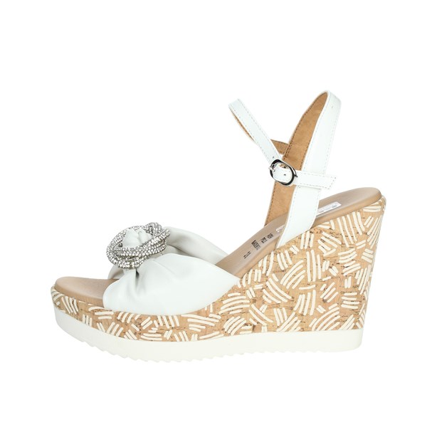 Studio Moda Shoes Platform Sandals White 52297-E2