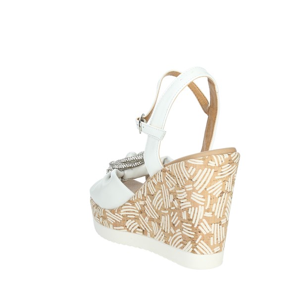 Studio Moda Shoes Platform Sandals White 52297-E2