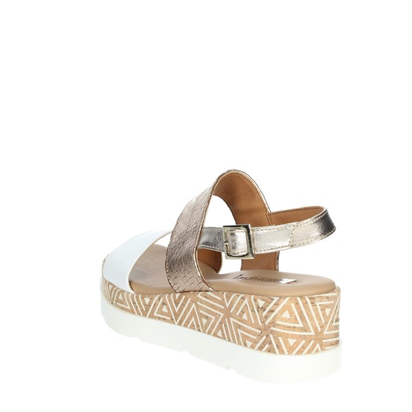 Tredy's Shoes Platform Sandals White/Gold 50256