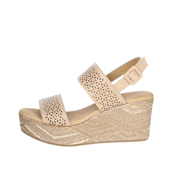 Carmela Shoes Platform Sandals Beige 68531