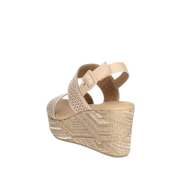 Carmela Shoes Platform Sandals Beige 68531