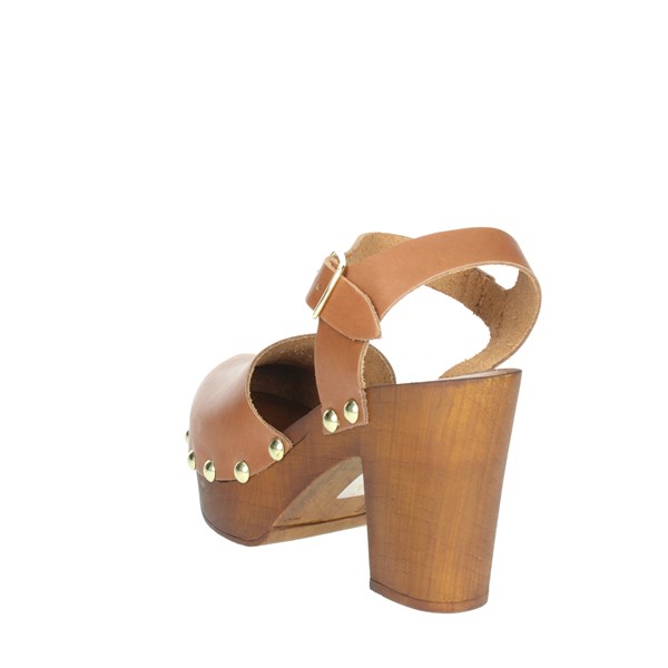 Pregunta Shoes Heeled Sandals Brown leather ME27067