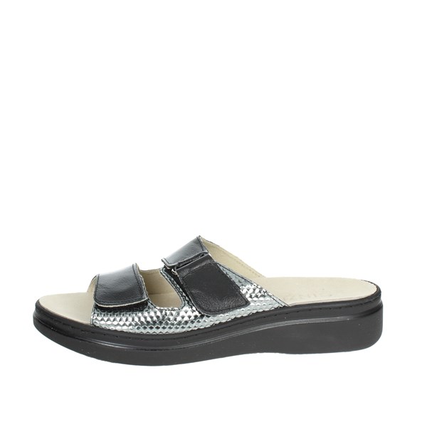 Cinzia Soft Shoes Flat Slippers Black/Grey MZ108