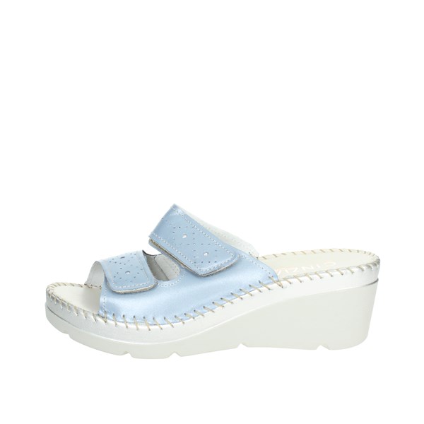 Cinzia Soft Shoes Platform Slippers Sky-blue IU55221PL