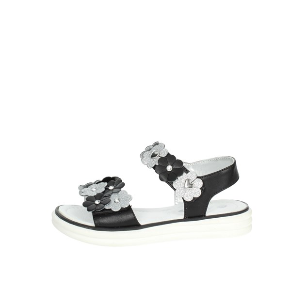 Asso Shoes Flat Sandals Black/Silver AG-13420