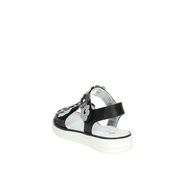 Asso Shoes Flat Sandals Black/Silver AG-13420
