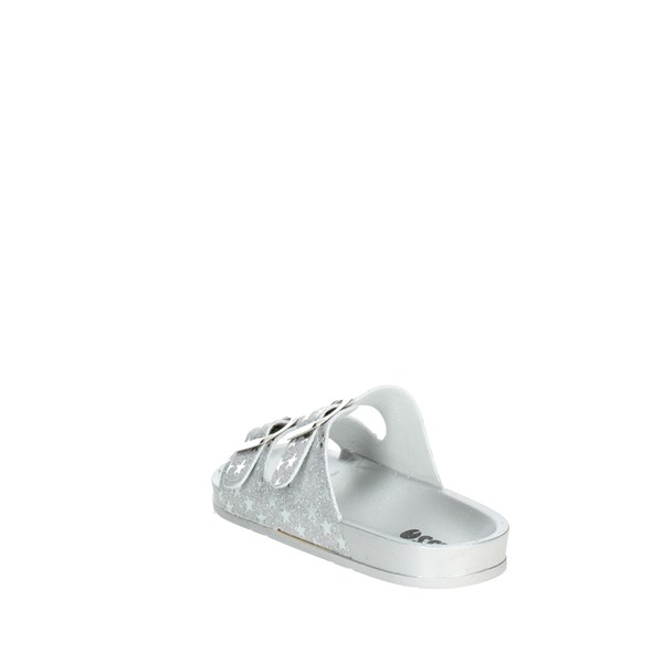 Asso Shoes Flat Slippers Silver AG-13320
