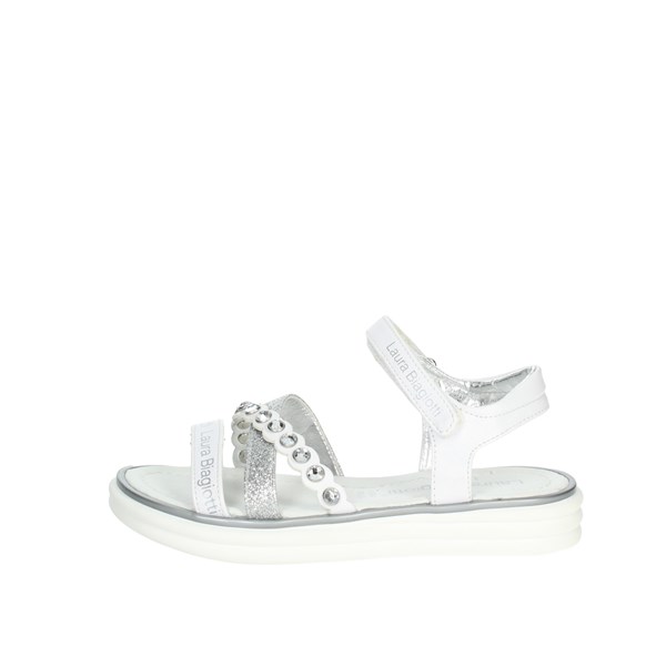 Laura Biagiotti Love Shoes Flat Sandals White/Silver 7930
