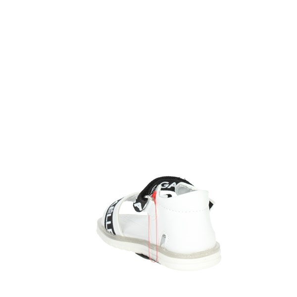 Gaelle Paris Shoes Flat Sandals White/Black G-1461