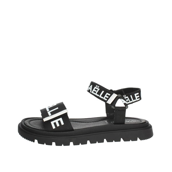 Gaelle Paris Shoes Flat Sandals Black/White G-1450