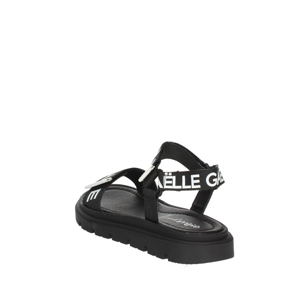 Gaelle Paris Shoes Flat Sandals Black/White G-1450